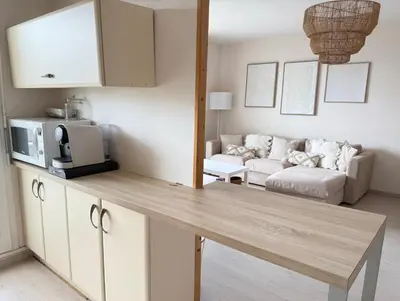 Cuisine ou kitchenette dans l'établissement Charmant appartement tout confort