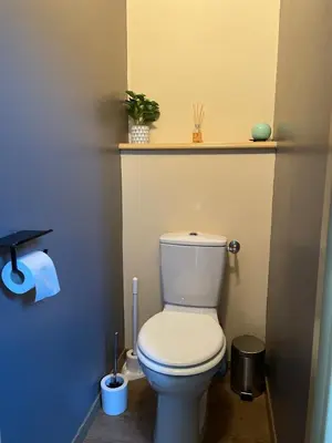Salle de bains dans l'établissement Gîte de la petite charriere