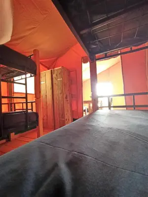 Un ou plusieurs lits dans un hébergement de l'établissement Le Lodge de la Chouette