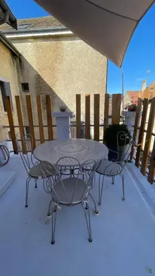 Balcon ou terrasse dans l'établissement Logis Saint Vivant
