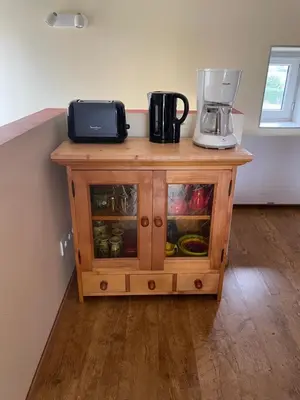 Cuisine ou kitchenette dans l'établissement Le cocon de Mya