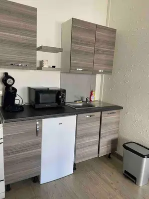 Cuisine ou kitchenette dans l'établissement Studio spacieux proche du centre ville