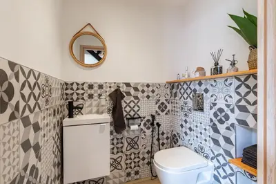 Salle de bains dans l'établissement Charmante Maison Climatisée avec son Jardin à 10 minutes de DIJON