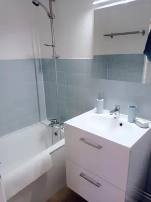 Salle de bains dans l'établissement Le Caballo - Appartement de charme à Digoin