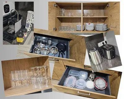 Cuisine ou kitchenette dans l'établissement Rez de chaussée appartement à Tournus - Yellow