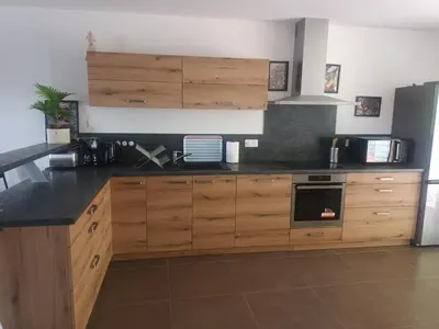 Cuisine ou kitchenette dans l'établissement gîte proche des cascades du Hérisson 6 personnes