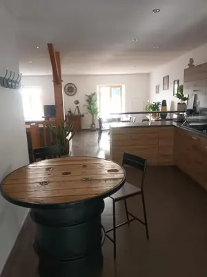 Cuisine ou kitchenette dans l'établissement gîte proche des cascades du Hérisson 6 personnes