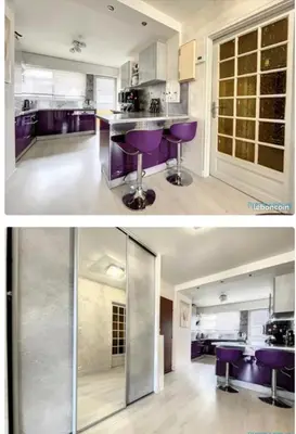 Cuisine ou kitchenette dans l'établissement Bel appartement spacieux et lumineux de 100m2 au 3e étage avec ascenseur -A 5mn à pied du parc des expositions congrès de Dijon et ENG et 10mn du centre ville place Parking devant l'immeuble
