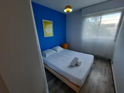 Un ou plusieurs lits dans un hébergement de l'établissement Les Buttes - Apt 4 Prs, 1 ch - Parking privé