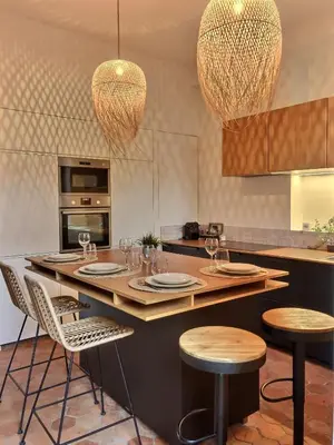 Cuisine ou kitchenette dans l'établissement Le Divio - Homillesime