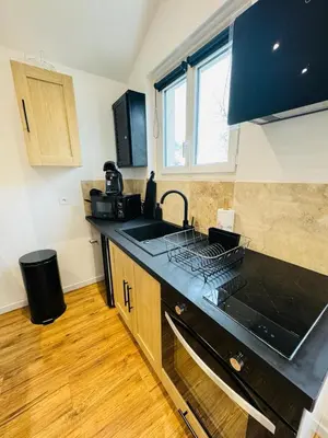 Cuisine ou kitchenette dans l'établissement Cocon Bourguignon