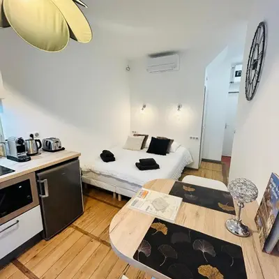 Cuisine ou kitchenette dans l'établissement Le Carnot - Hospices - Centre - Climatisation