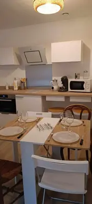 Cuisine ou kitchenette dans l'établissement L'appentis