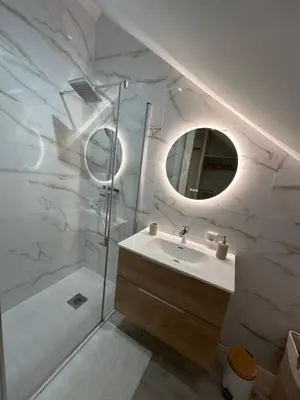 Salle de bains dans l'établissement La Dépendance