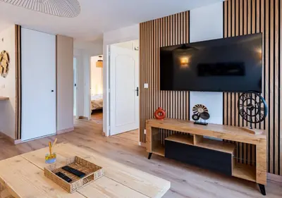 Télévision ou salle de divertissement dans l'établissement Le Carrousel Avec Parking Privé