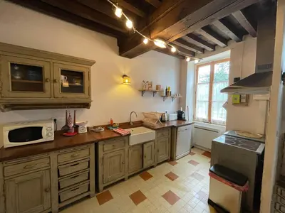 Cuisine ou kitchenette dans l'établissement Gîte La Bancale