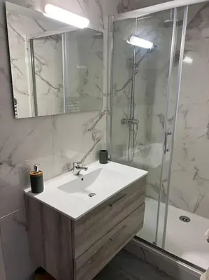 Salle de bains dans l'établissement La Mezzavilla