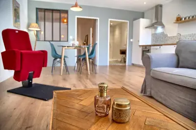Coin salon dans l'établissement Gîte - Le Saule Rêveur