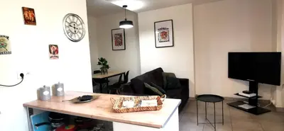 Télévision ou salle de divertissement dans l'établissement Appartement en plein coeur de mâcon E