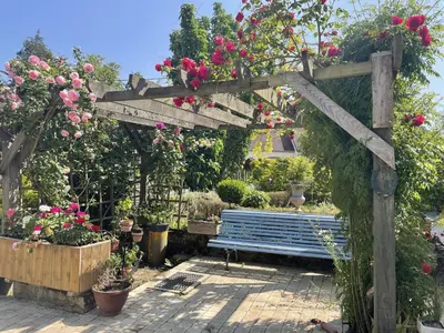 Jardin de l'établissement La Maison d'Andrée - chambres et table d'hôtes