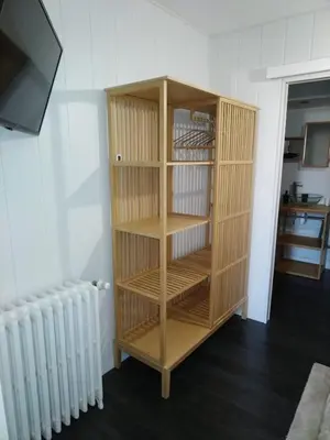 Cuisine ou kitchenette dans l'établissement Studio, La terrasse d'Isa