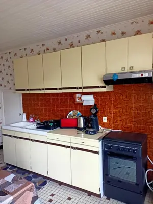 Cuisine ou kitchenette dans l'établissement Entre Bresse et Jura