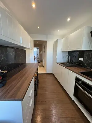 Cuisine ou kitchenette dans l'établissement Appartement avec magnifique vue sur la Saône et son balcon