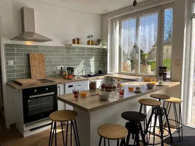 Cuisine ou kitchenette dans l'établissement Les chambres de Mila