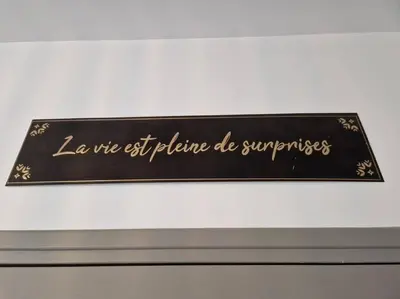 Certificat, récompense, panneau ou autre document affiché dans l'établissement Chez Aurélie et Bruno