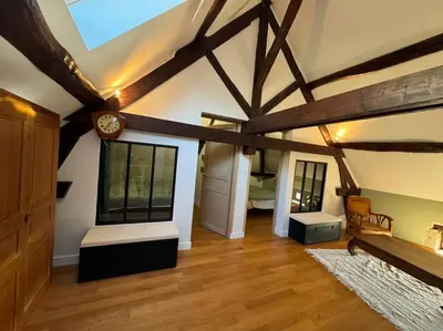 Coin salon dans l'établissement Maison au Bord de la Falaise