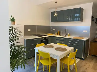 Cuisine ou kitchenette dans l'établissement Dole : studio en plein centre, copropriété calme