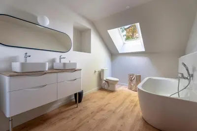Salle de bains dans l'établissement Le Ribouillon