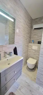 Salle de bains dans l'établissement Chez Manon et Stéphane