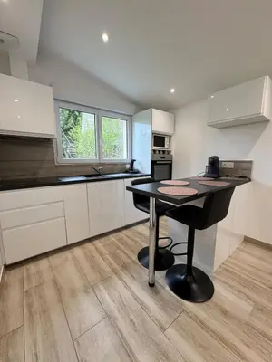 Cuisine ou kitchenette dans l'établissement Studio neuf très calme