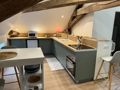 Cuisine ou kitchenette dans l'établissement Logement cocon