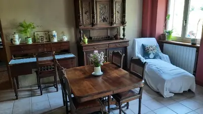 Un ou plusieurs lits dans un hébergement de l'établissement Chambres d’Hôtes Les Melogottes