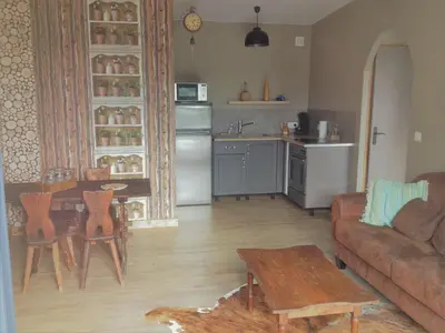Cuisine ou kitchenette dans l'établissement Gîtes de cahuzac