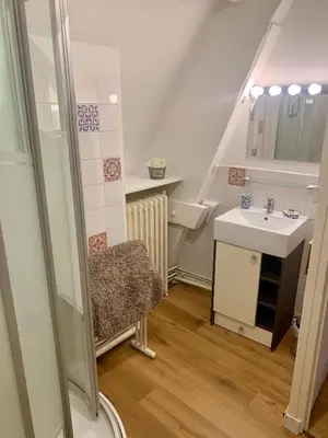 Salle de bains dans l'établissement maison delalonde Autun centre appartement familial 7places