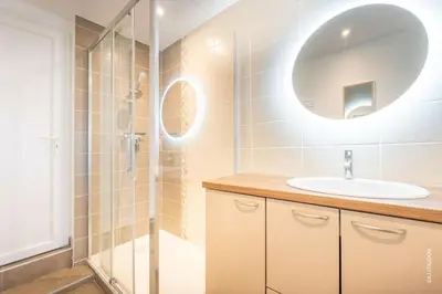 Salle de bains dans l'établissement Appartement T2 climatisé Le quai 391