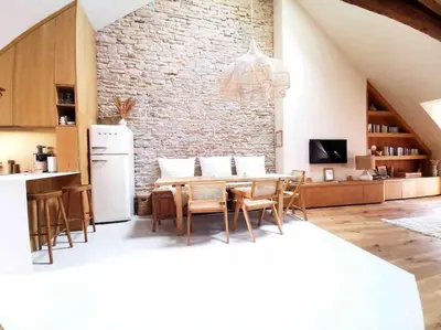 Cuisine ou kitchenette dans l'établissement Le Toit des Hospices : HyperCentre/Vue/Clim