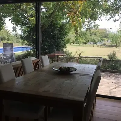 Ancient house in modern style with large pool