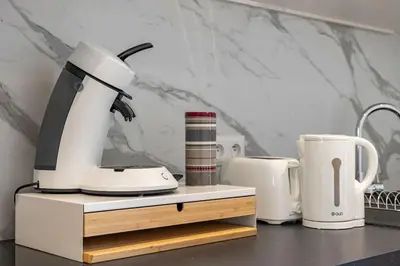 Cuisine ou kitchenette dans l'établissement Lion King Appart 65 m2 tout inclus, rénové, Calme, parking facile