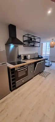 Cuisine ou kitchenette dans l'établissement Joli appartement au coeur de Mâcon