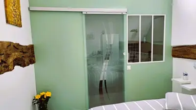 Salle de bains dans l'établissement La GRANGE D'AZE