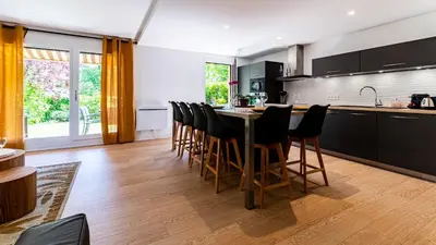 Cuisine ou kitchenette dans l'établissement La Cerisaie