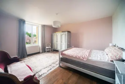 Un ou plusieurs lits dans un hébergement de l'établissement Au bord de La Saône - Maison pour 6 avec jardin