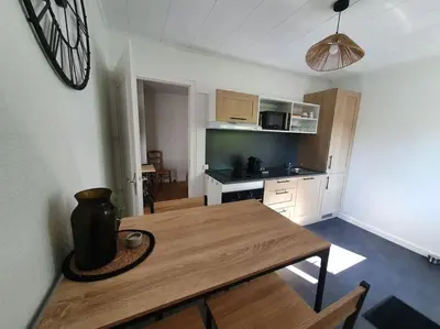 Cuisine ou kitchenette dans l'établissement Les Pivoines
