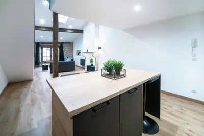 Cuisine ou kitchenette dans l'établissement MyAppart71 - POP - Appartement en Coeur de Ville
