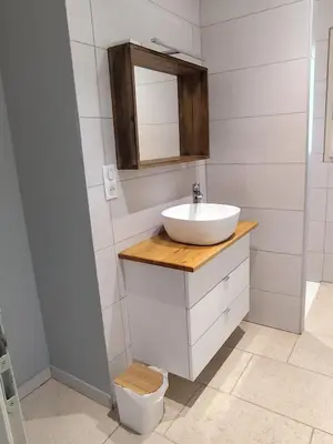 Salle de bains dans l'établissement Appartement La pierre de bresse