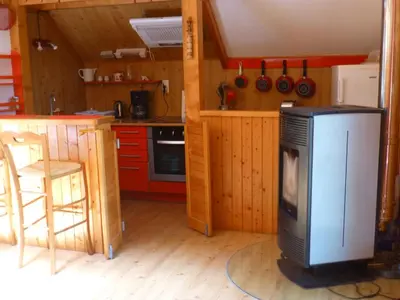 Cuisine ou kitchenette dans l'établissement Gîte du Colombier